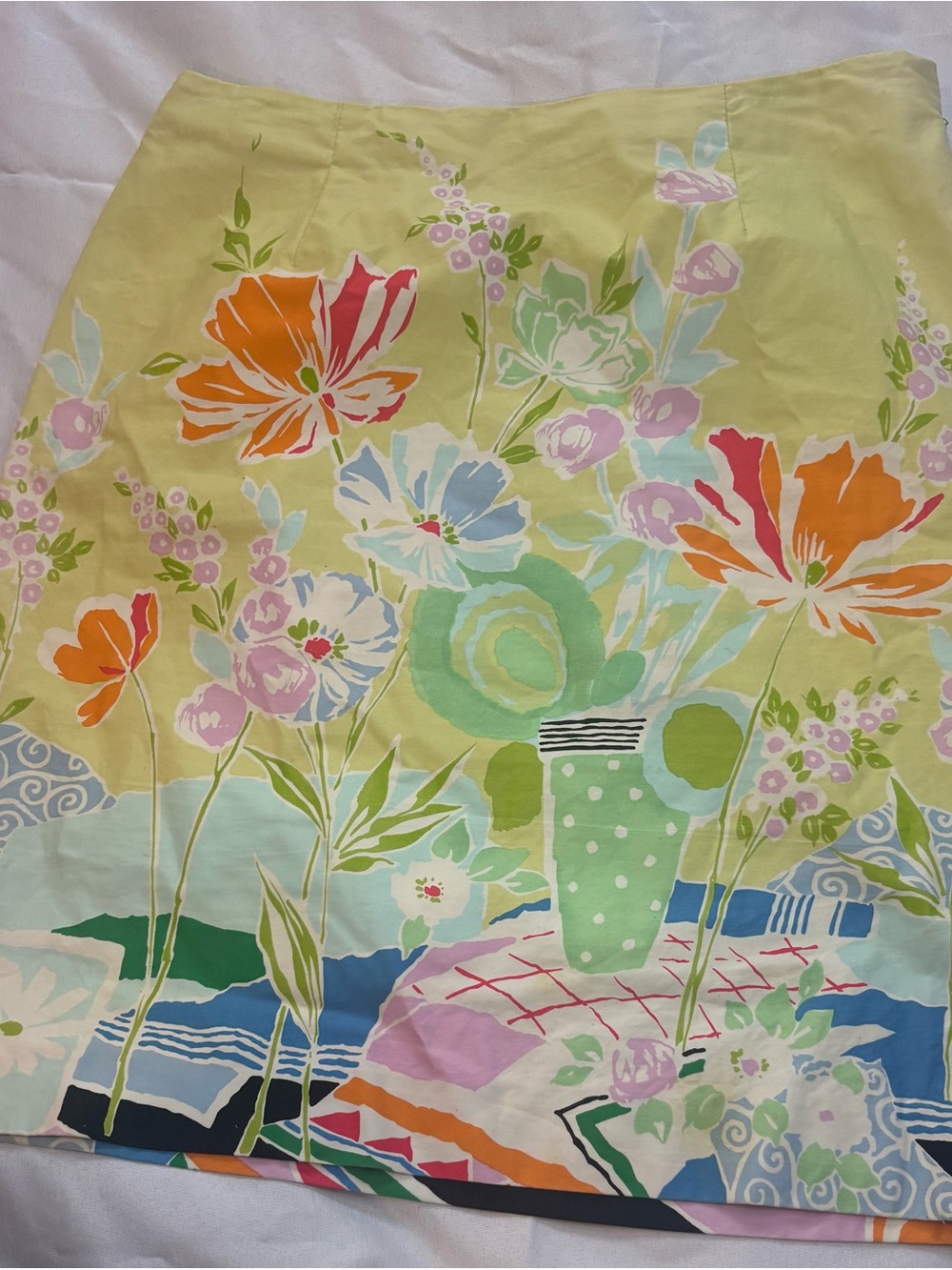 Talbots Floral Mini Skirt in Yellow, Orange, Green